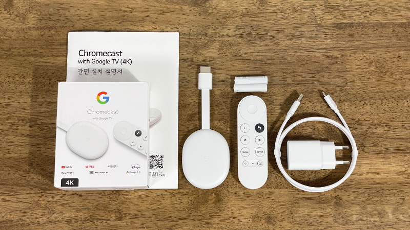 크롬캐스트 설치시 구성품 전체 - Chromecast(크롬캐스트) with Google TV (4K).jpg